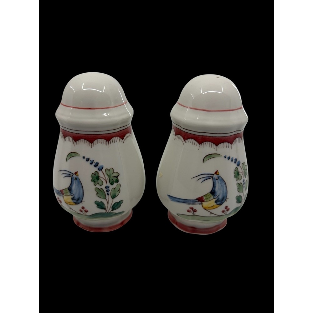 Villeroy & Boch Jardin d'Alsace Fleur Bird Floral Salt/Pepper Shakers